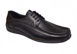 Pantofi barbati casual din piele naturala cu siret Negru GKR100N